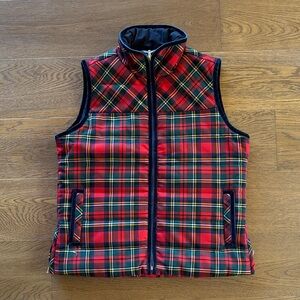 J Crew Womens Mint Plaid Vest - Red and Blue sz M